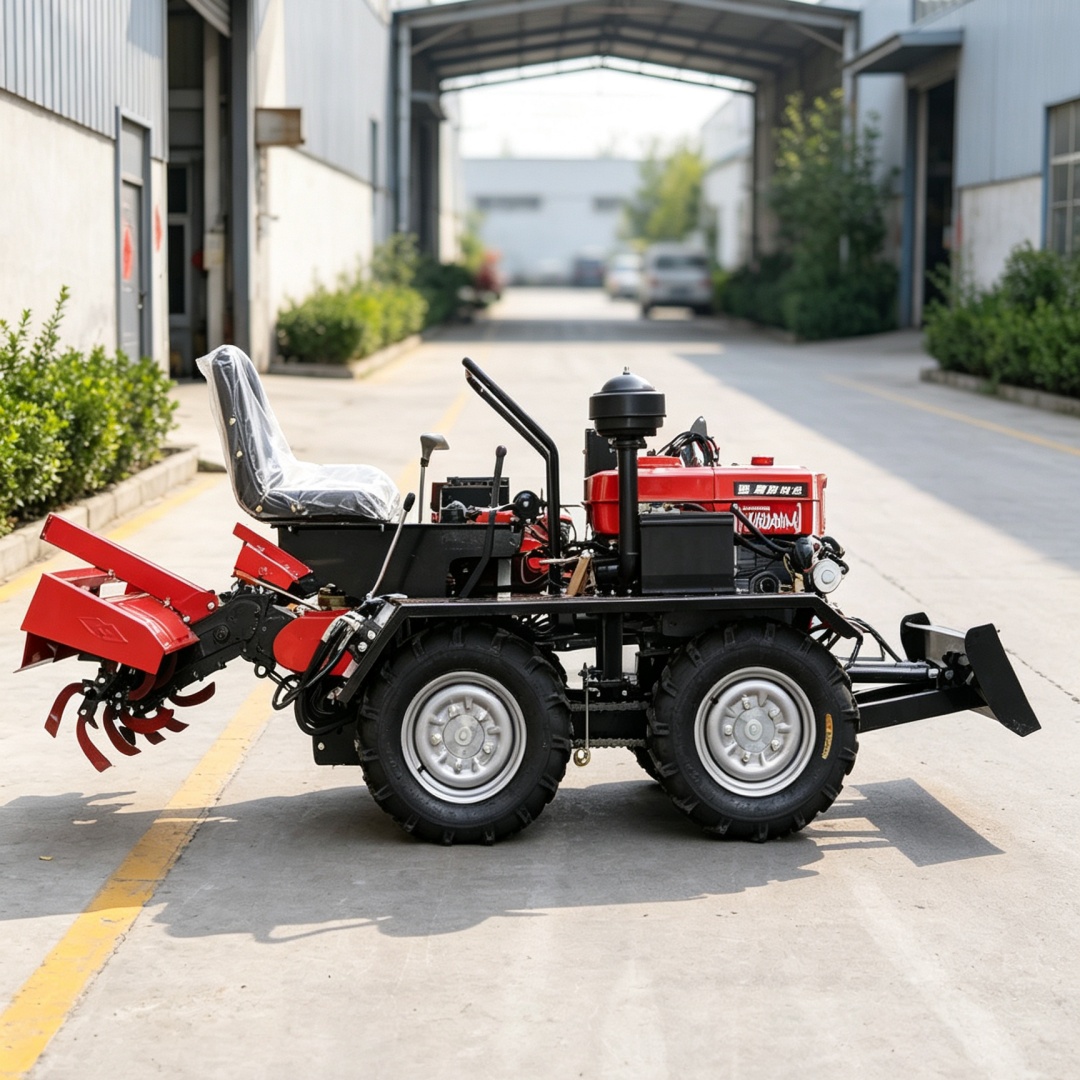 Agriculture Farming Types - Customized Hot‑selling 4‑Wheel All‑in‑One Rotary Tiller